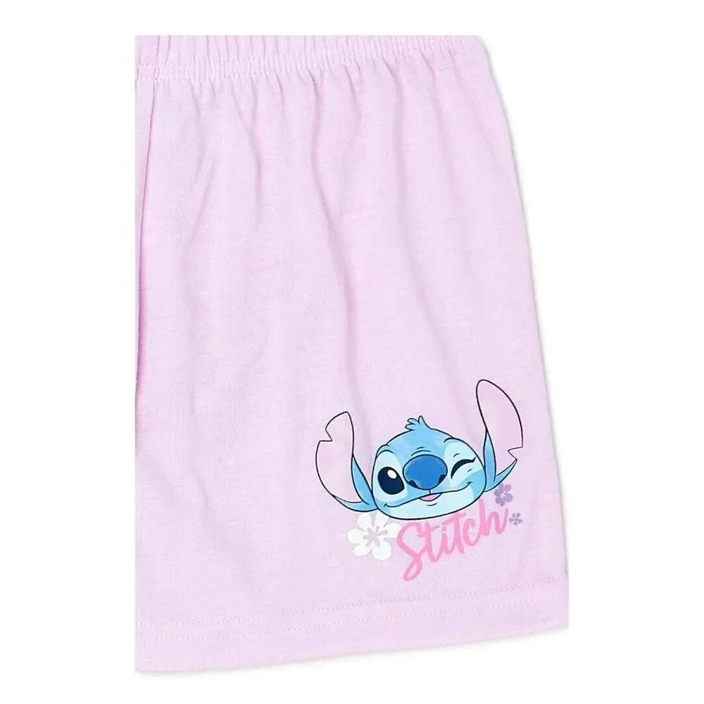 DISNEY  Lilo & Stitch Girl's Short Sleeve Shirt and Short Pajama‎ Set  Size 4/5